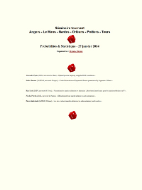 Séminaire tournant Angers – Le Mans – Nantes – Orléans – Poitiers – Tours